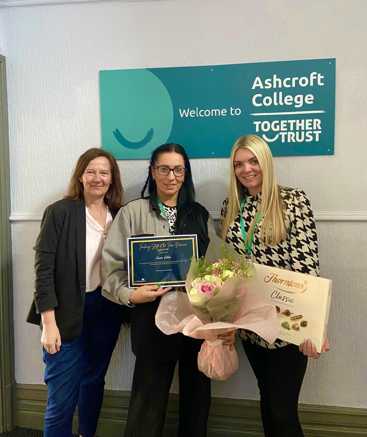 Ashcroft College teacher is ‘over the moon’ after receiving Teacher of The Term award