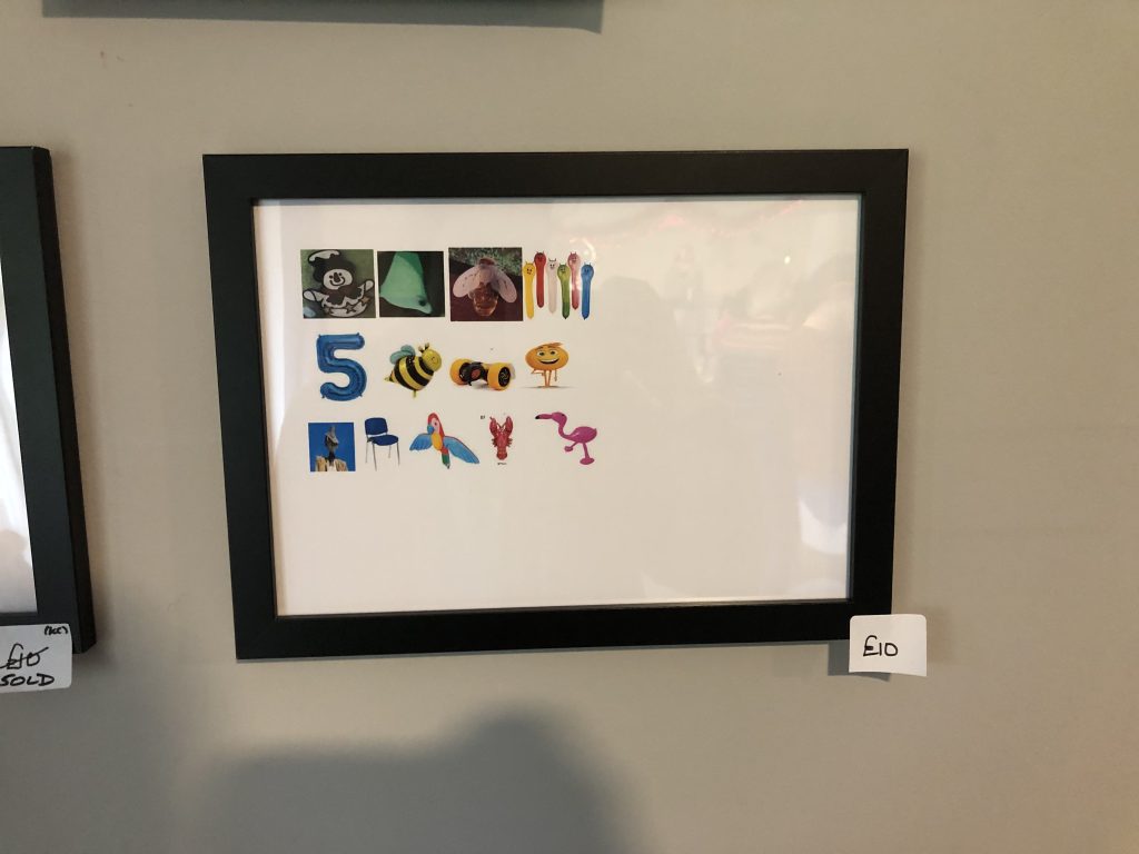 a close up for a piece of artwork with a £10 sticker on it