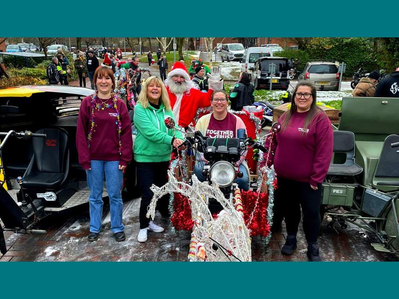 The fundraising team with Santa 