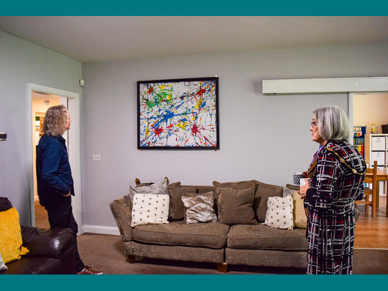 Deputy Lord Mayor looking around Haines House 