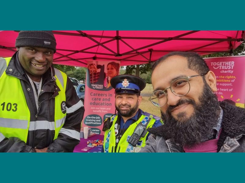 Together Trust staff with security at the Manchester Mega Mela