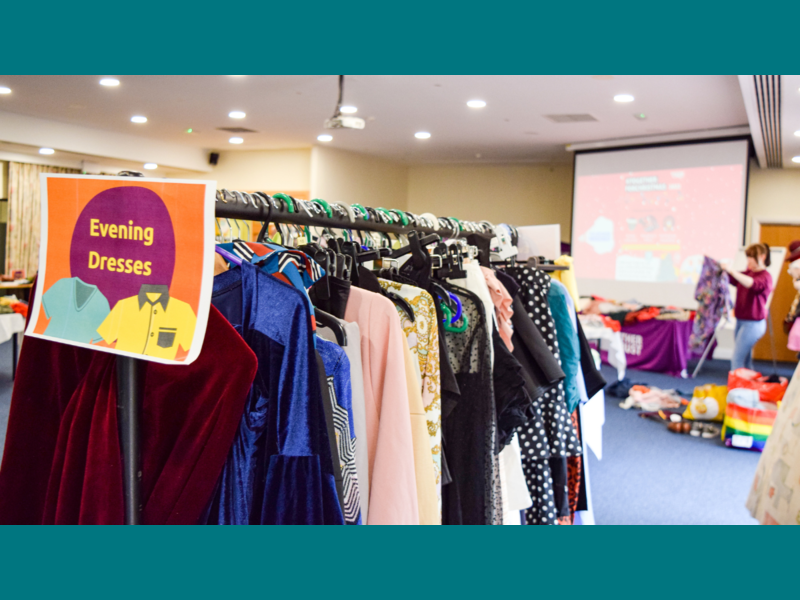 Image of clothes on rails at the Style Together event