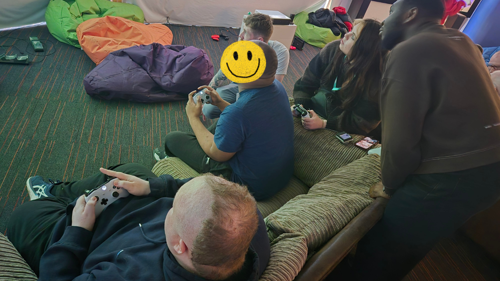 Salford Hub residents playing a video game